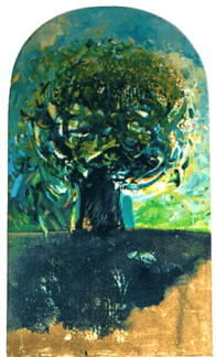 Blauer Baum - ca 80 x 120 cm